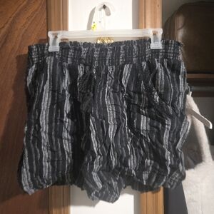 Briggs New York Black and White Striped High Waist Shorts